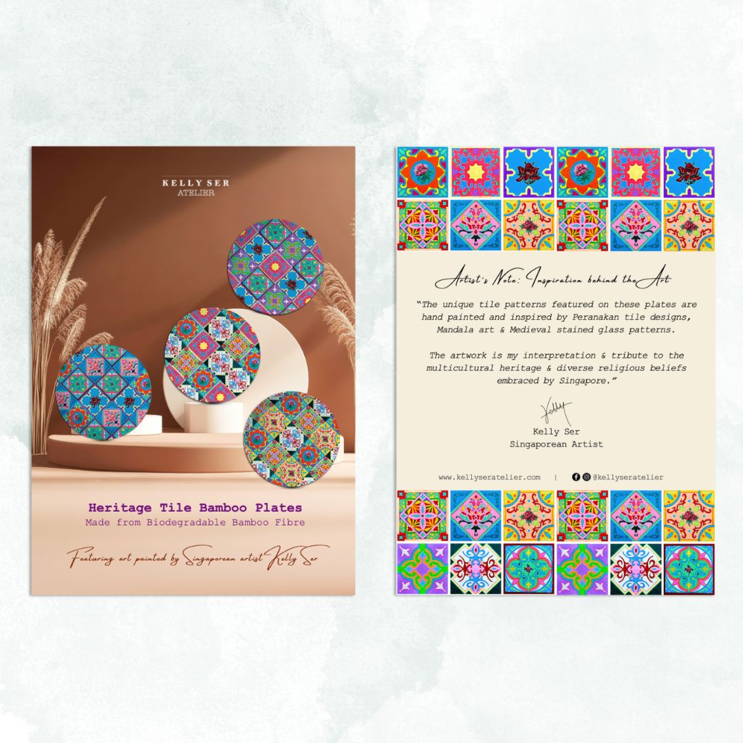 Heritage Tile Bamboo Plates Set