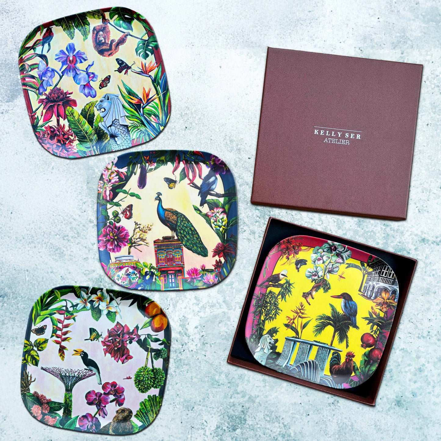 Bamboo Plate Set
Kelly Ser Art
Sustainable Gift
Singapore Souvenir
Peranakan Style
Kelly Ser Art
Peranakan tiles
Peranakan culture
Singapore Peranakan
Nyonya plate
Joo Chiat Peranakan
Peranakan souvenirs