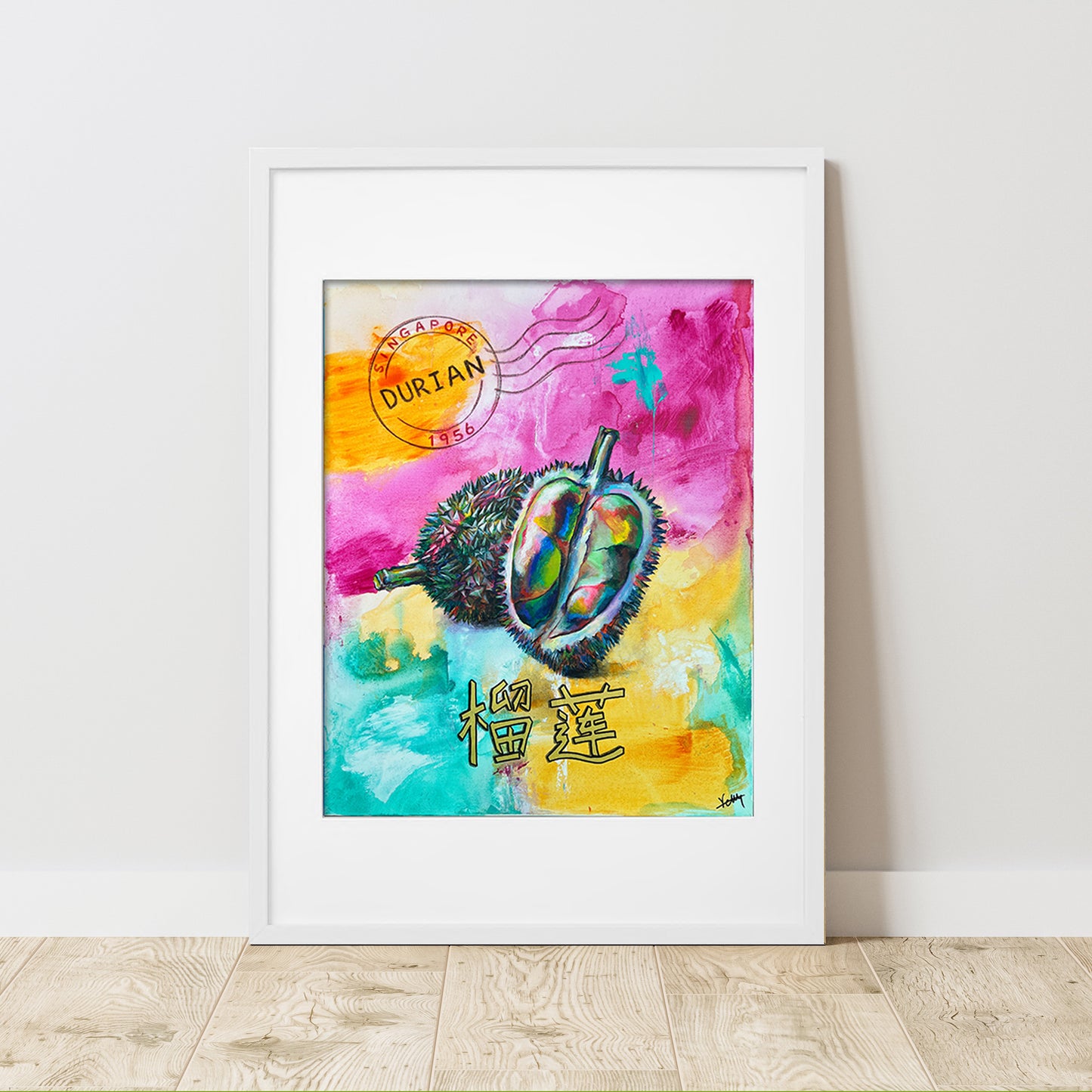 Durian Printed Art, Durian Art Print, Durian Framed Print, Singapore Art Print, Singapore Art, Singapore Landmarks, Singapore Culture, Art Of Singapore, Explore Singapore
