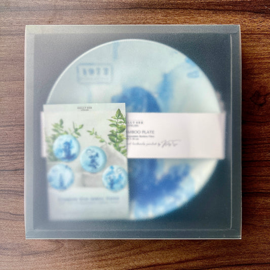 Blue Bamboo Plates Set