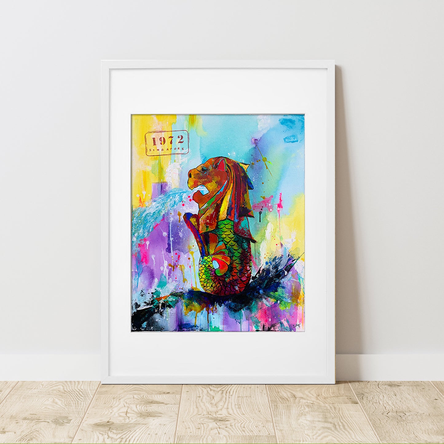 Not Just a Little Red Dot: Merlion (Framed print)