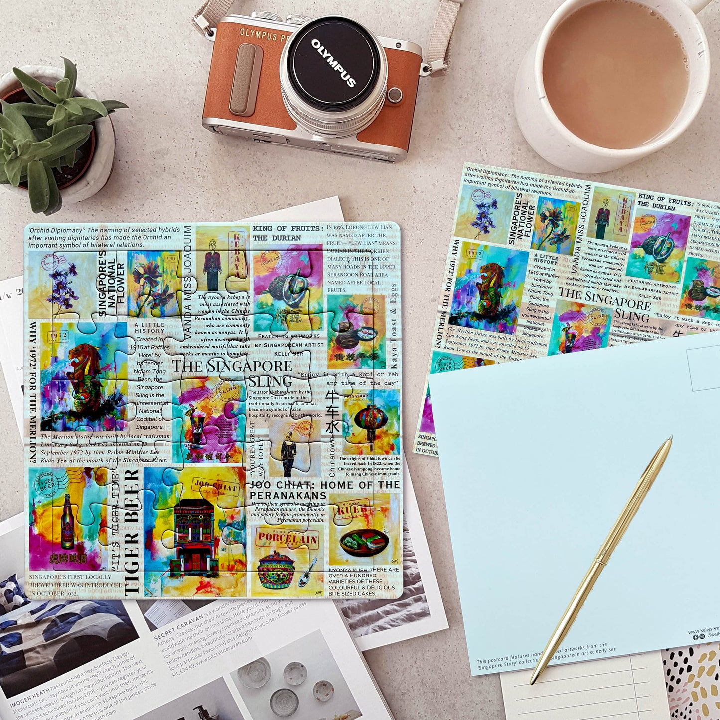Puzzle and Postcard Set: Singapore Story