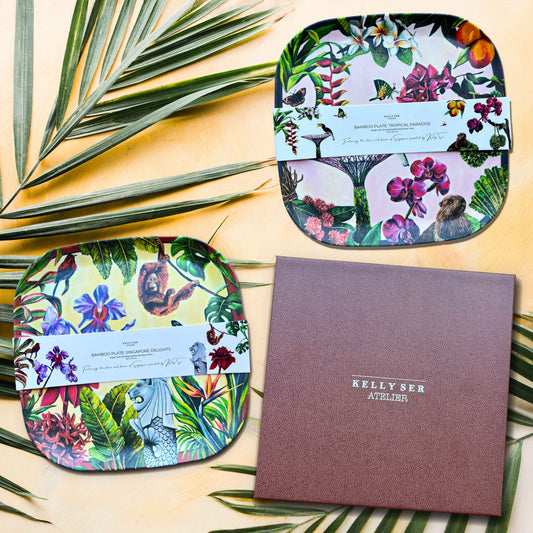 City in Nature bamboo plate
Singapore Delights Plate 
Singapore Delights Merchandise
Tropical Paradise Plate
Tropical paradise Merchandise
Singapore Souvenir,
Singapore Gift,
Singapore No Plastic Gift,
Real Ar tFrom Singapore,