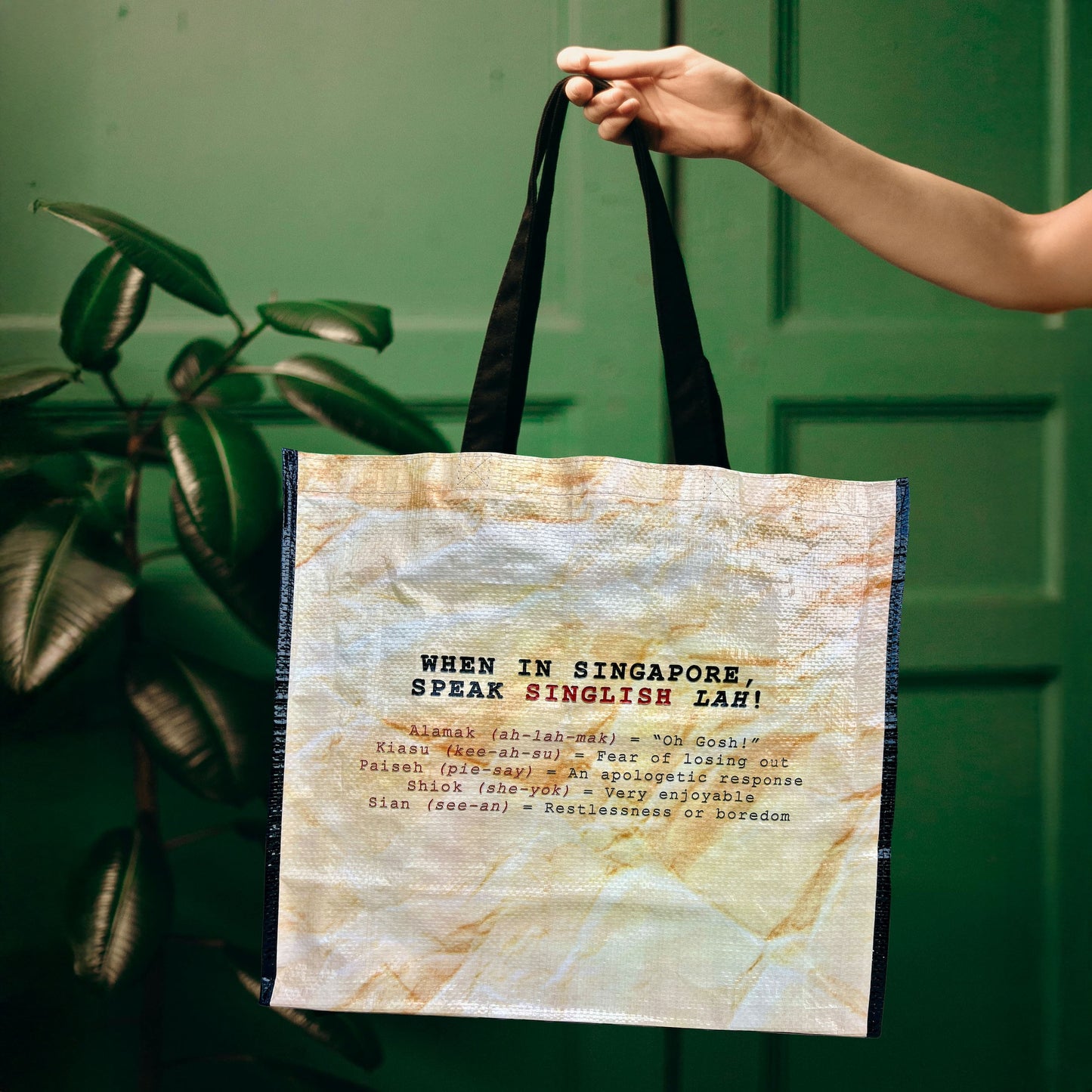 Singapore art, Singapore memories, Corporate Gift Singapore, Gift from Singapore, Reusable Bag Singapore, Singapore Story, Kelly Ser Atelier, Grocery Bag, Sustainable Gift, Singapore Bag