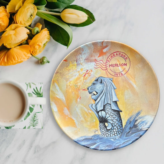 Singapura Bamboo Plate: Merlion