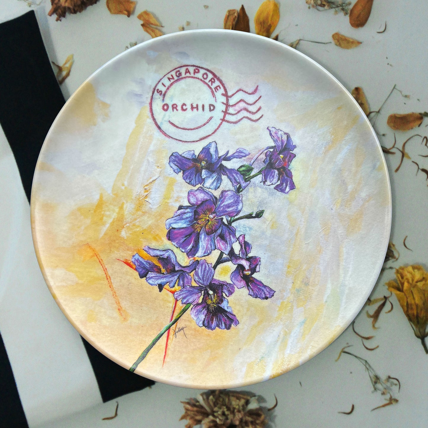 Singapura Bamboo Plate: Orchid