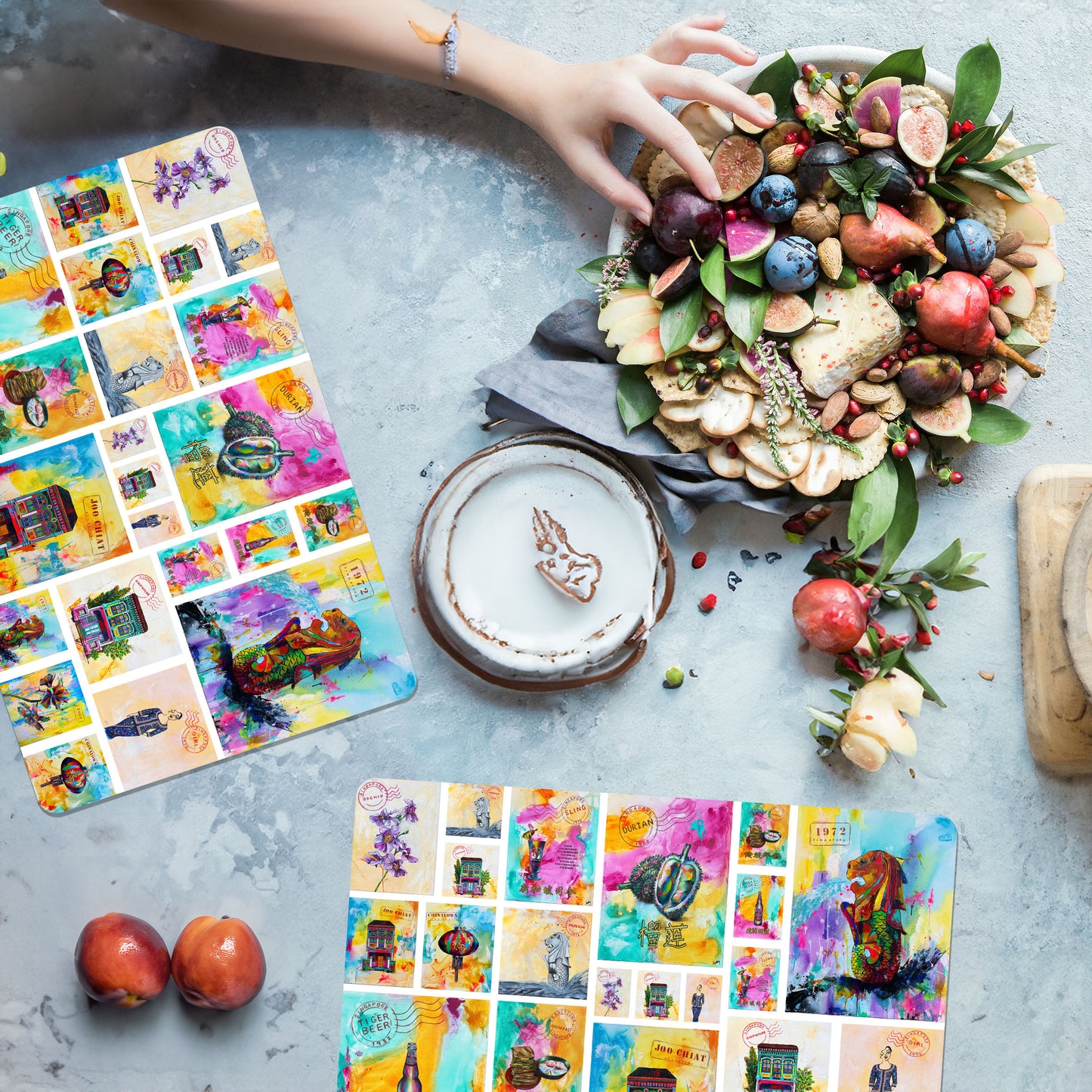 Singapore Collage Placemat Bundle: 8 Pieces