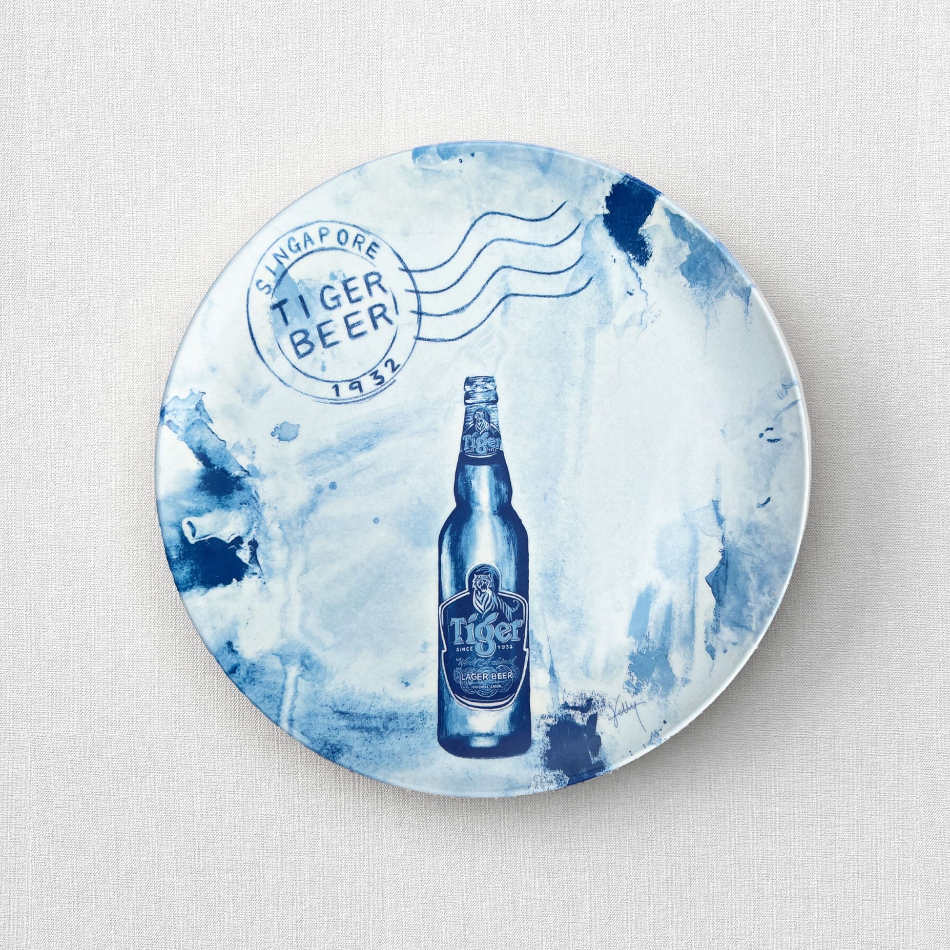 tiger beer bamboo plate, tiger beer plate, tiger beer merchandise