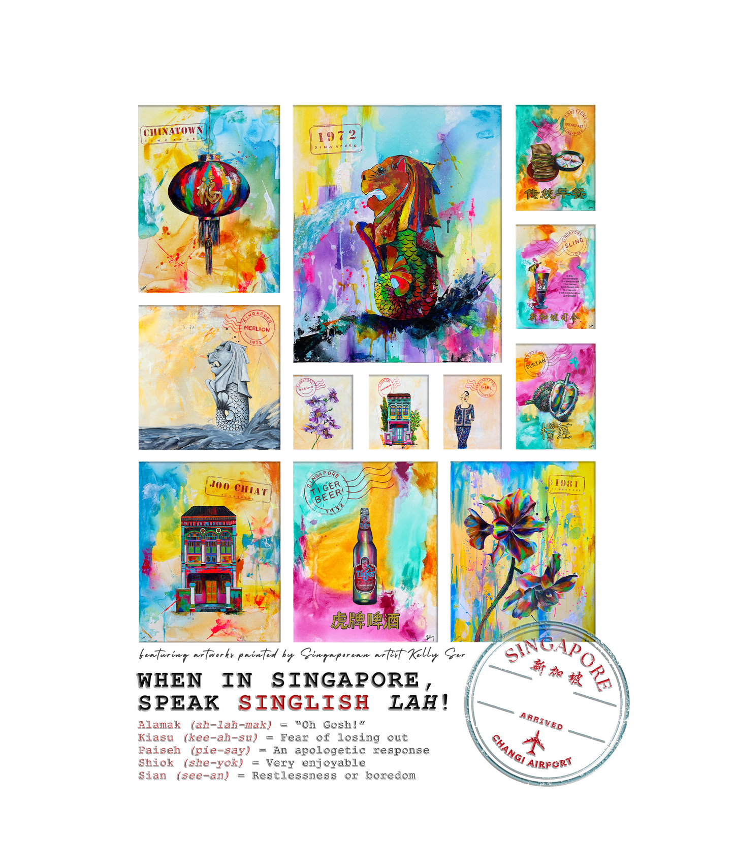Singapore souvenir, Singapore symbol, Singapore tourism, Singapore travel gift, Tourist gift, Kelly ser Art, Real art from singapore, Singapore art, Singapore memories, Memories from singapore, Gift from singapore