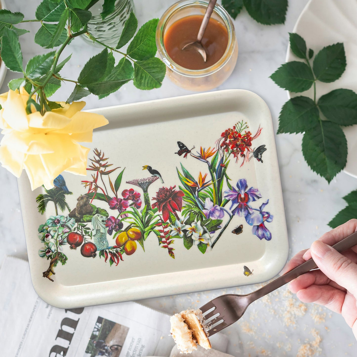 Bamboo Tray: City in Bloom