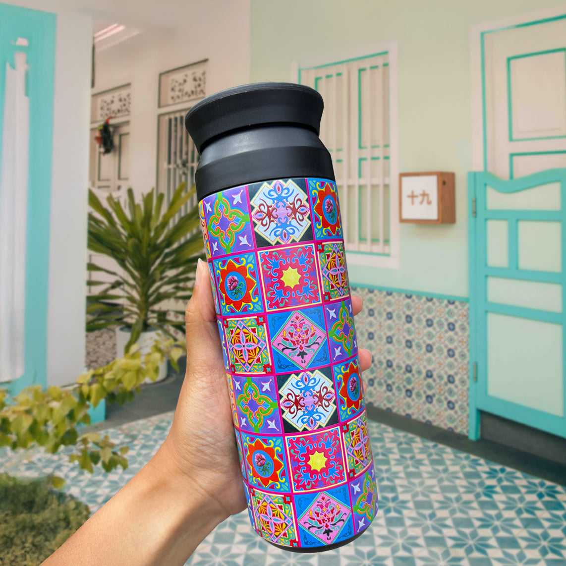 Singapore Travel Tumbler: Peranakan Tiles Art Design – Kelly Ser Atelier