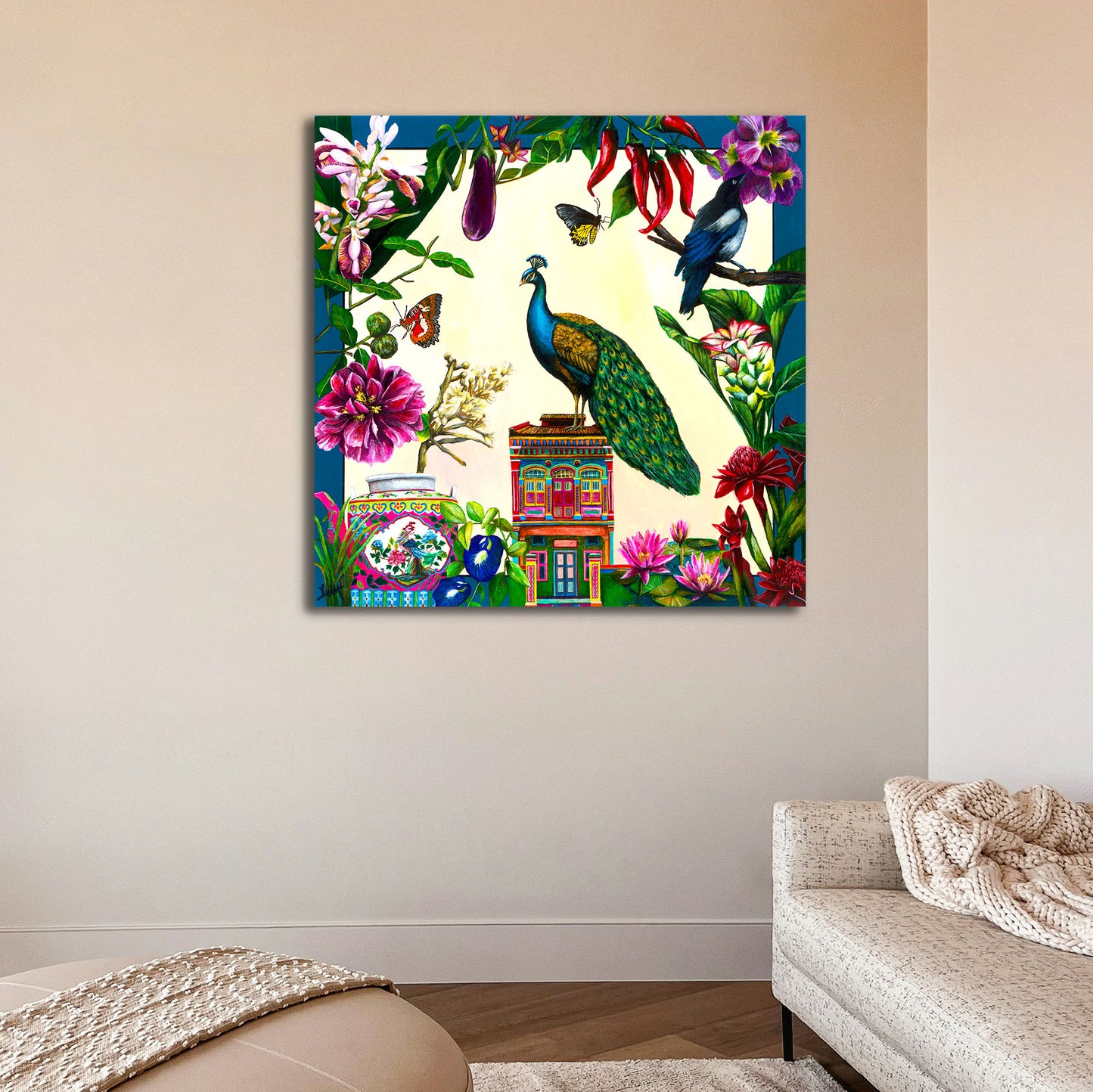 Canvas Print: City in Nature - Peranakan Treasures