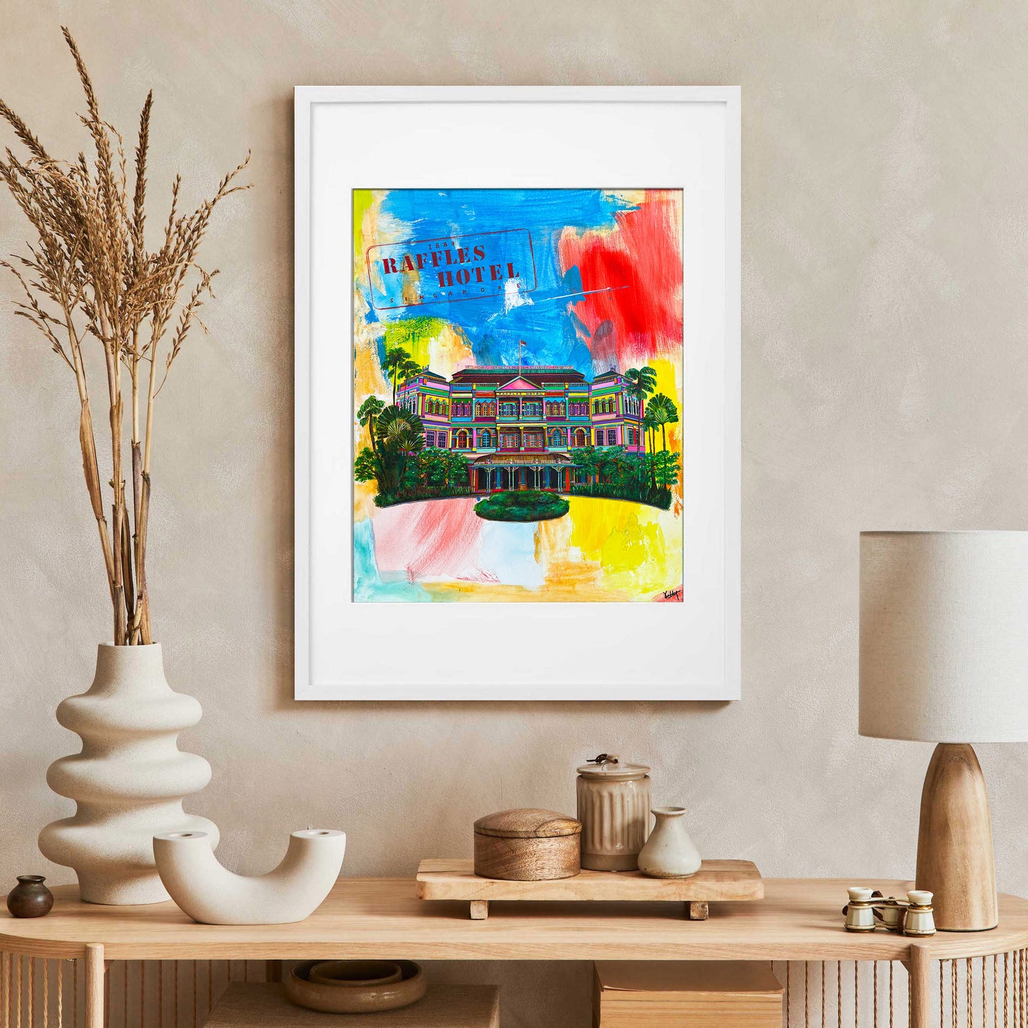 Colorful painting of Raffles Hotel 
Colorful Singapore Merlion statue
singapore souvenirs
singapore gift
Gift from singapore
Best Singapore Gifts For Overseas Friends
Uniquely Singapore Gifts
Singapore Themed Gifts
Singapore art
Limited edition art print
Raffles Hotel art Singapore
Kelly Ser art
local Singapore artist