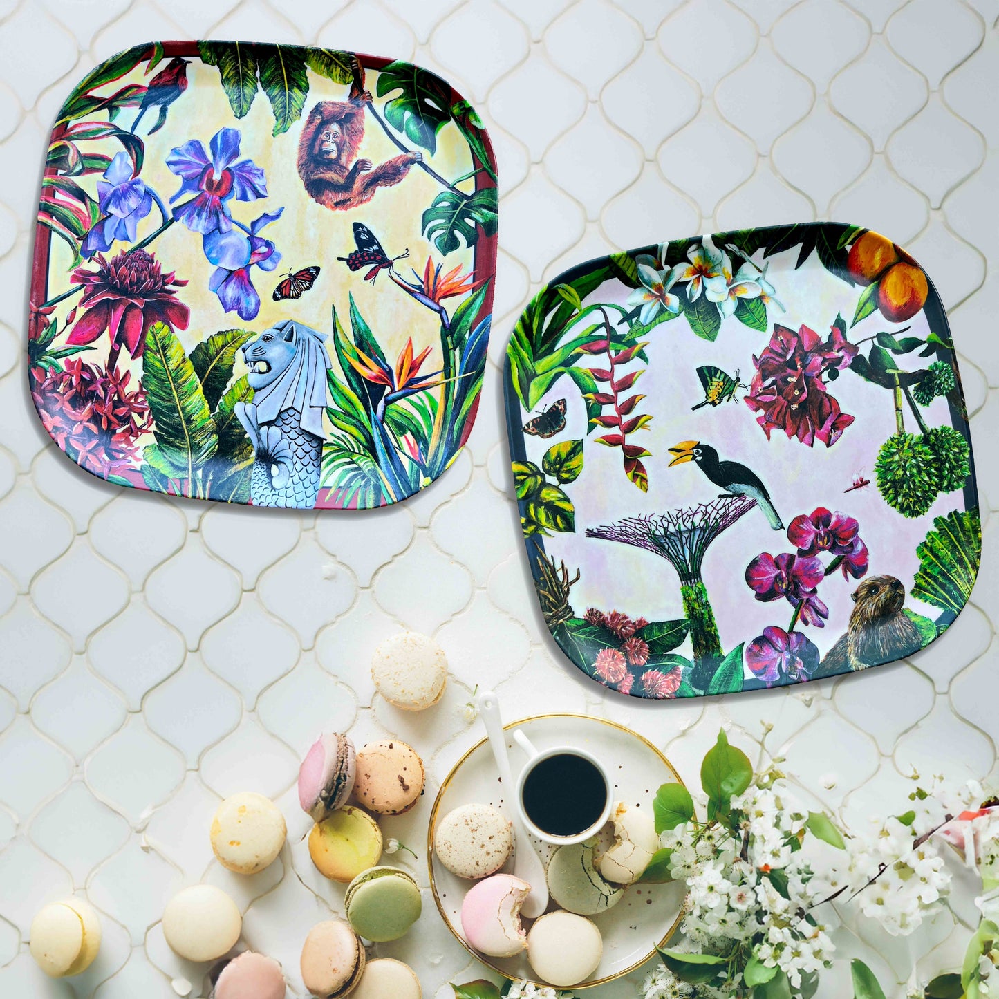 City in Nature Bamboo Plates Set