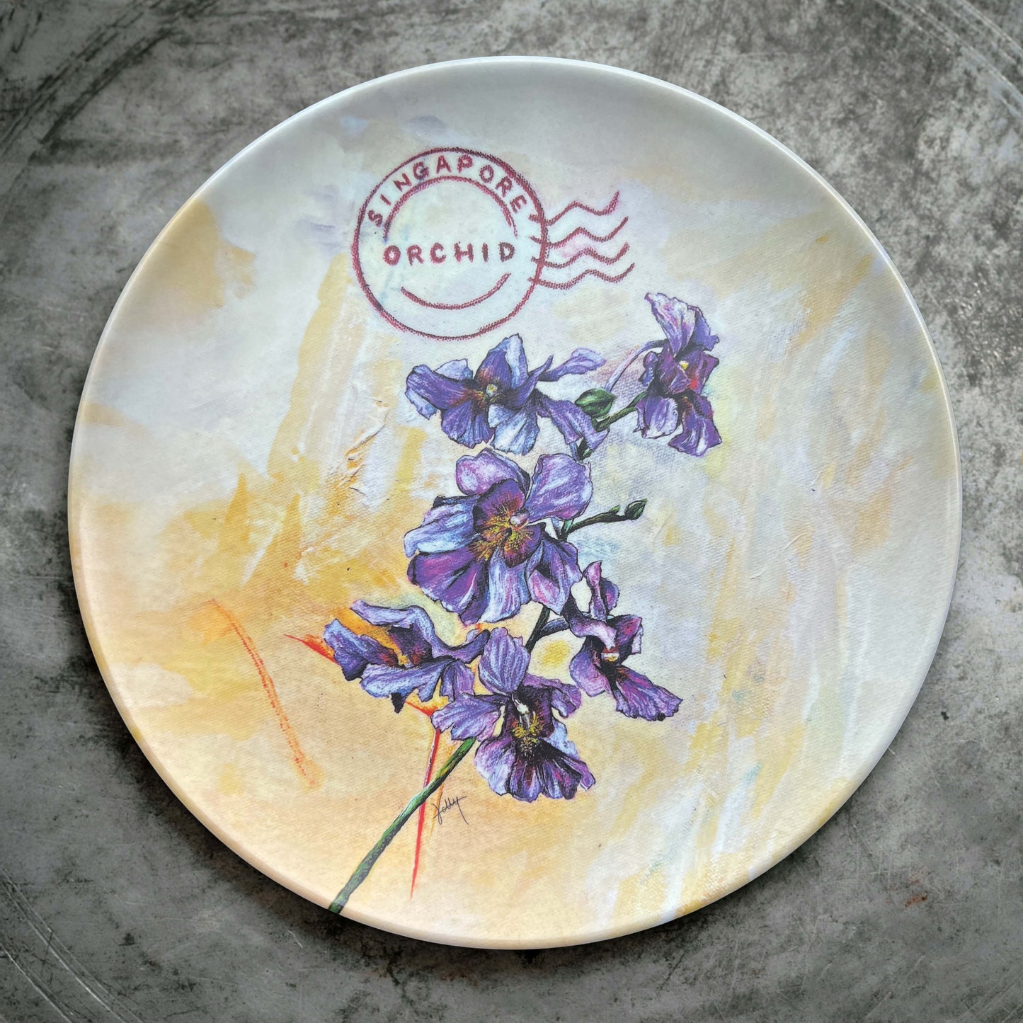 Singapura Bamboo Plate: Orchid