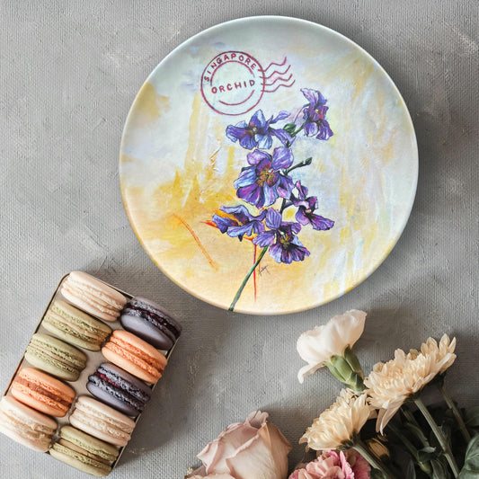 Singapura Bamboo Plate: Orchid