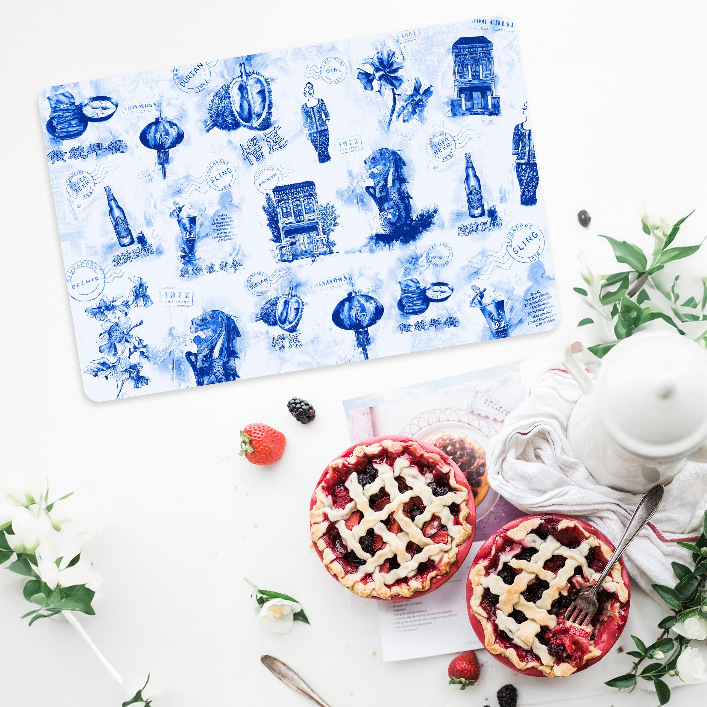 Singapore Blue Porcelain Placemats. $6.90 each. 2 designs available ...