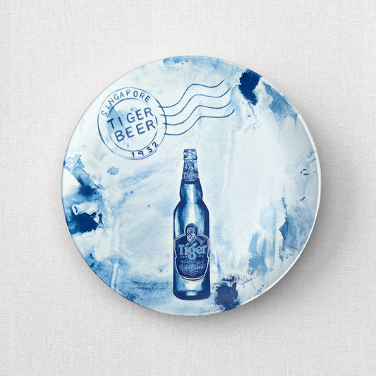 Blue Bamboo Plate: Tiger Beer