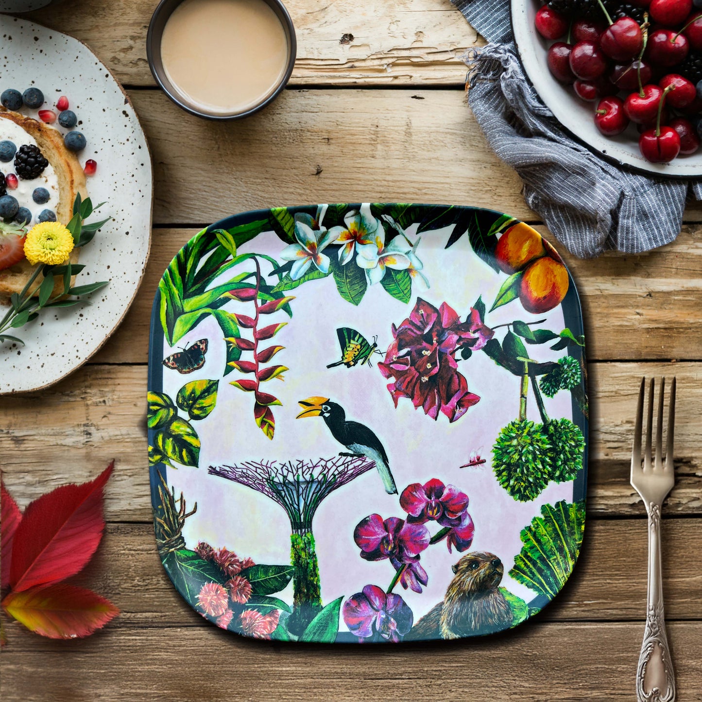 Bamboo Plate: Tropical Paradise