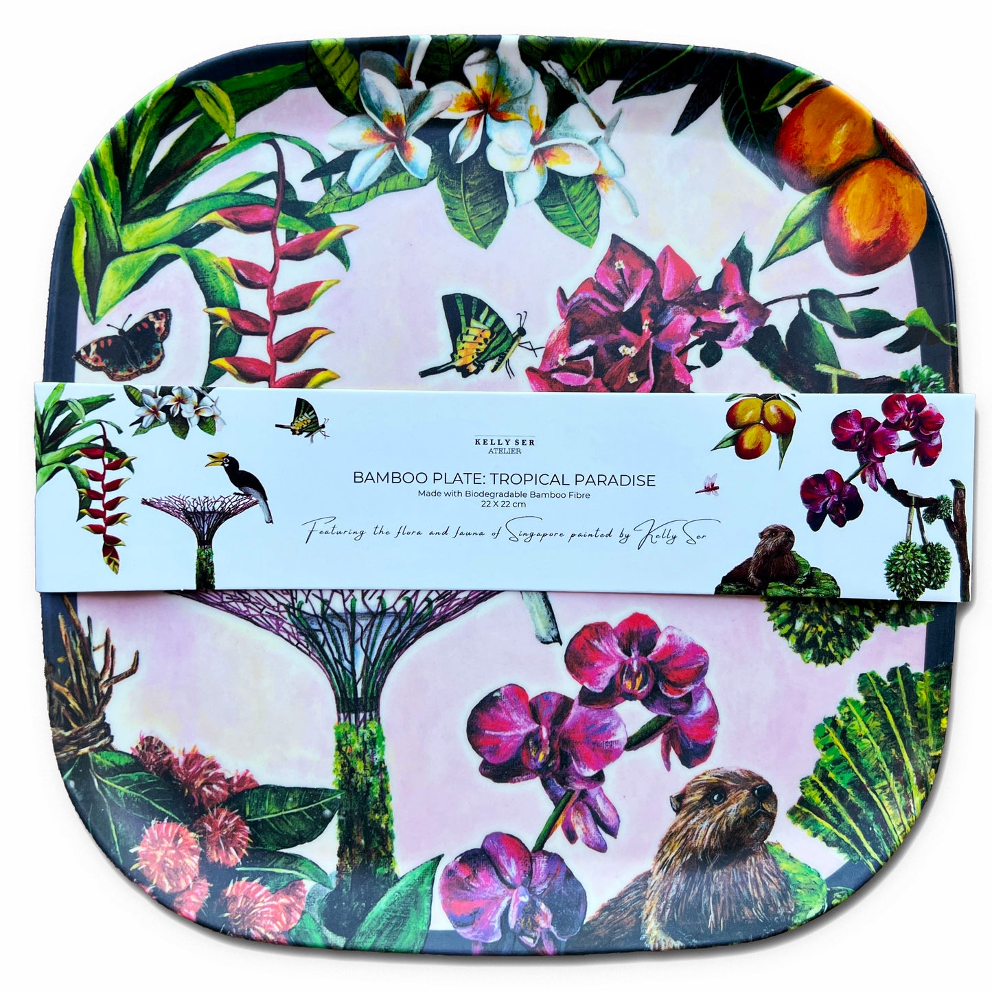 Bamboo Plate: Tropical Paradise